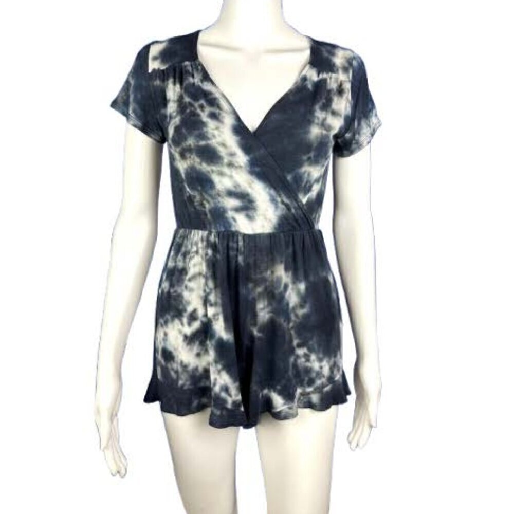Rolla Coster Tie Dye Romper Small Navy White Boho Wrap Summer